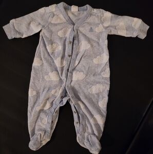 Blue Cloud Pattern Kids One Piece